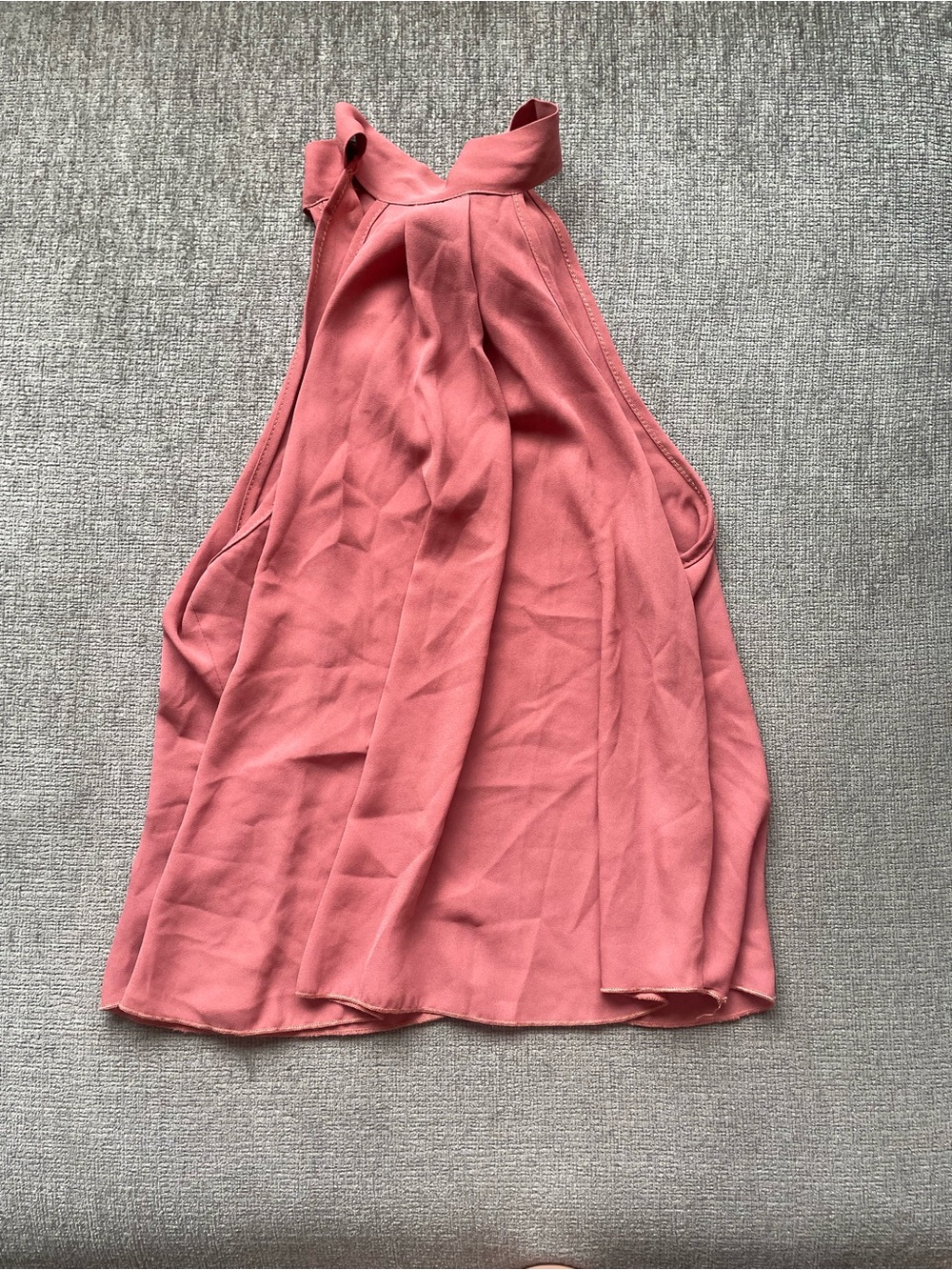 3/$20 Womens Coral Mock Neck Tie Neck Sleeveless Blouse